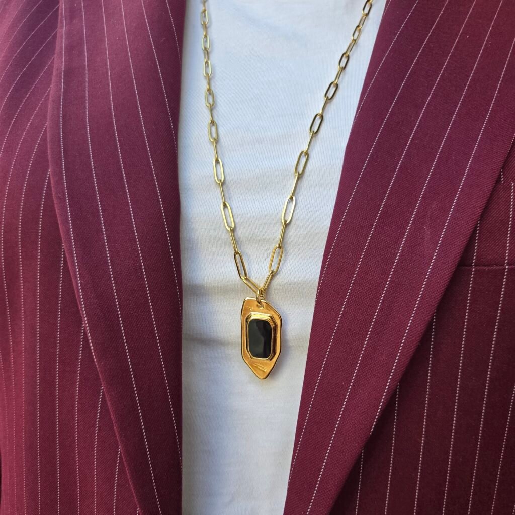 Iridizon κολιέ polygon enamel antique g