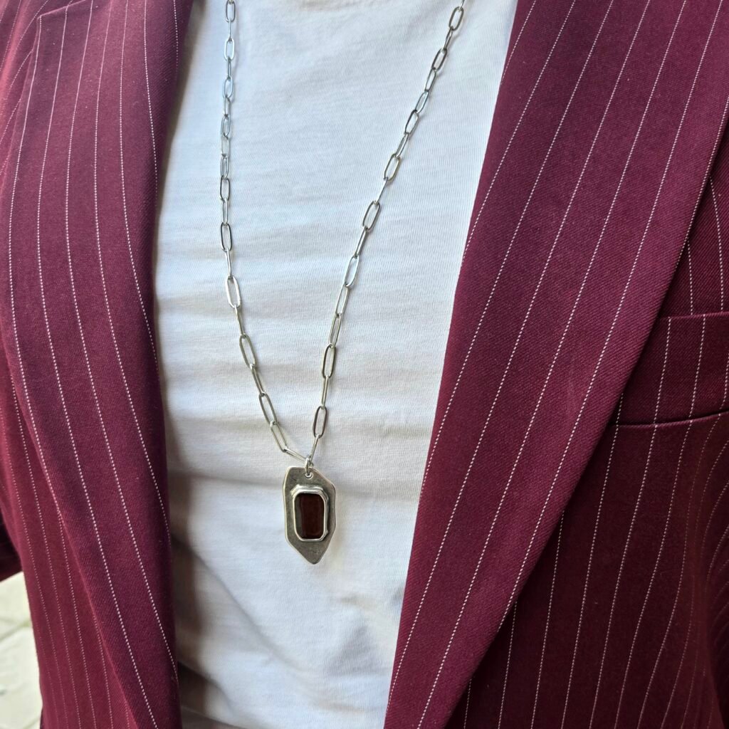 Iridizon κολιέ polygon enamel antique s