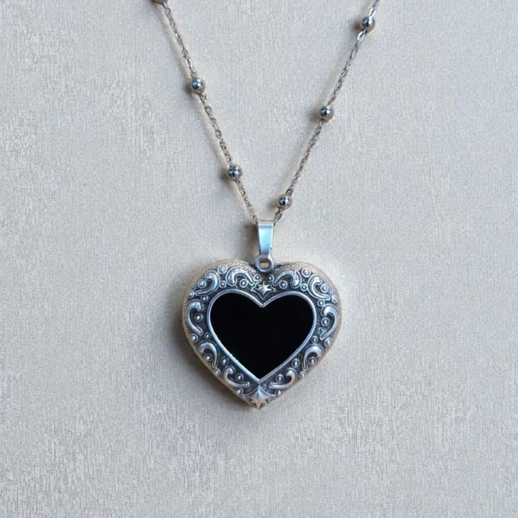 Iridizon κολιέ καρδιά σμάλτο antique