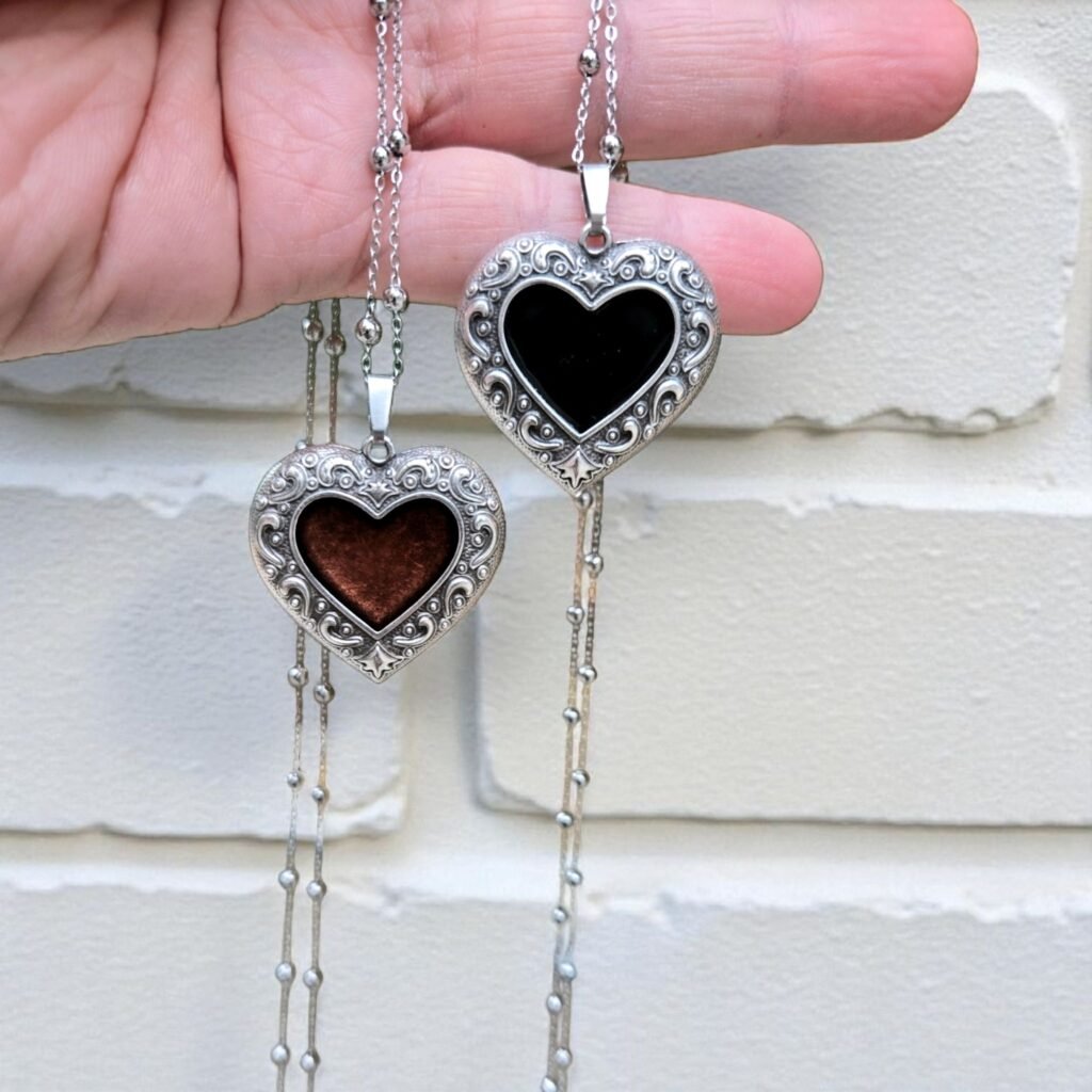 Iridizon κολιέ καρδιά σμάλτο antique