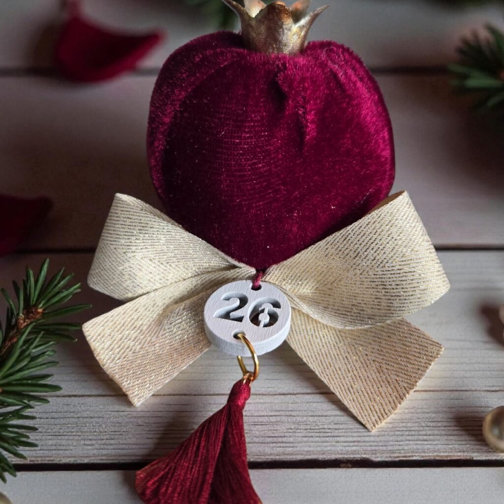 Iridizon γούρι σπιτιού μικρό βελούδινο ρόδι