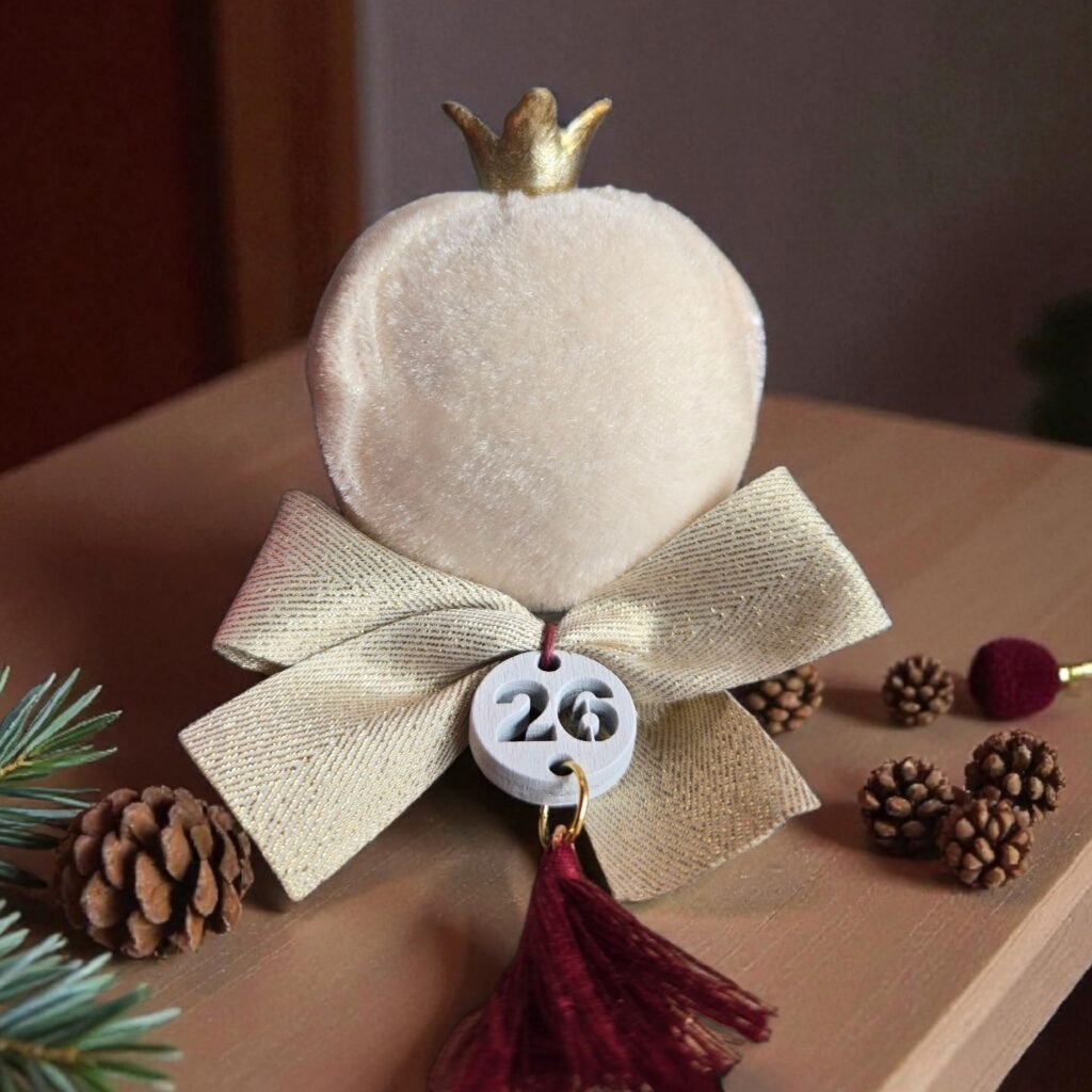 Iridizon γούρι σπιτιού μικρό βελούδινο ρόδι