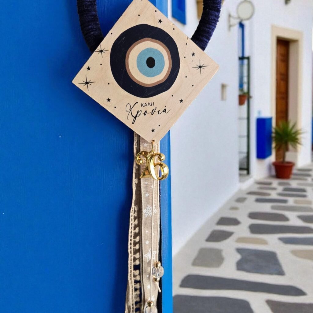 Iridizon γούρι σπιτιού ξύλινο μάτι