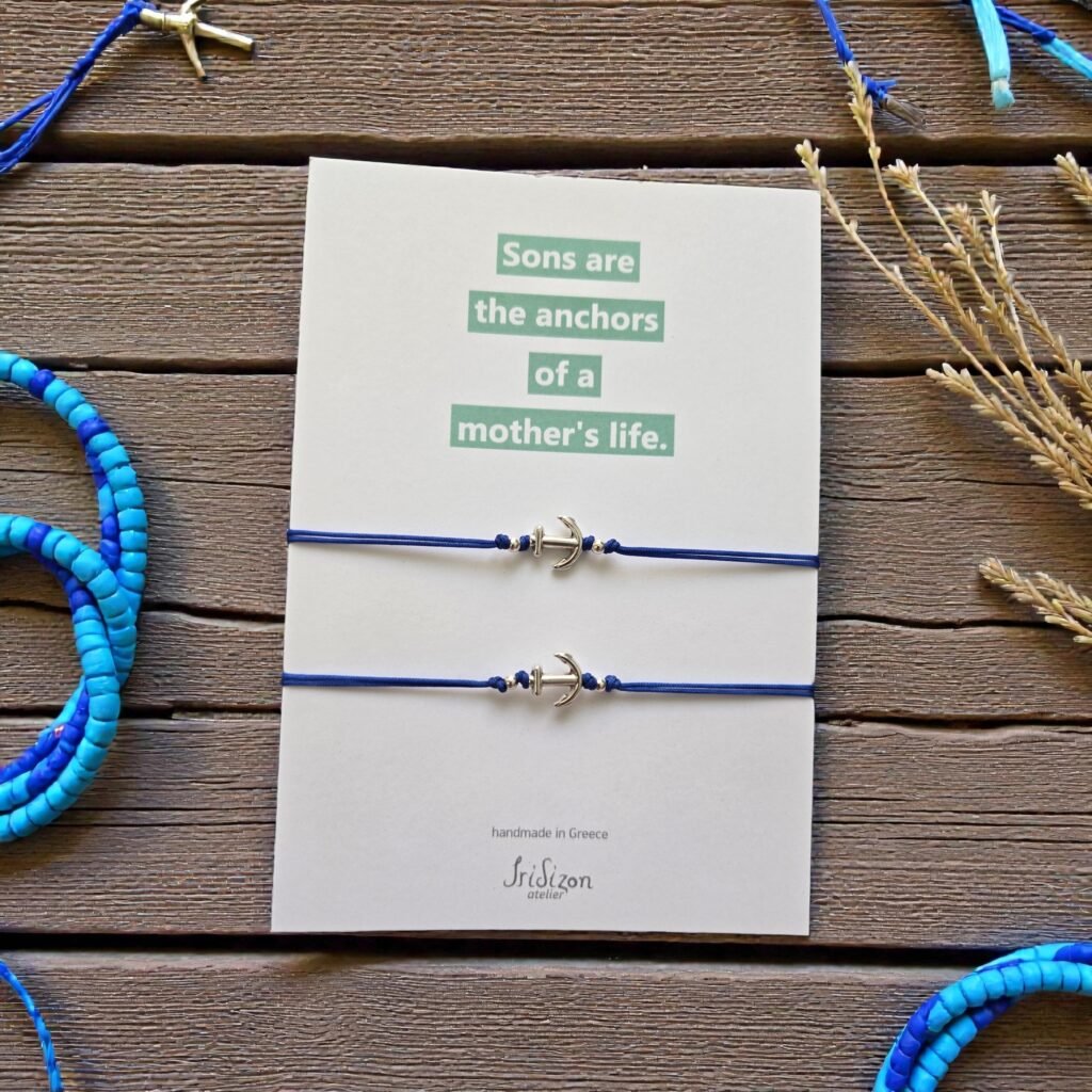 Iridizon σετ βραχιολιών για μαμά και γιο με σύμβολο την άγκυρα