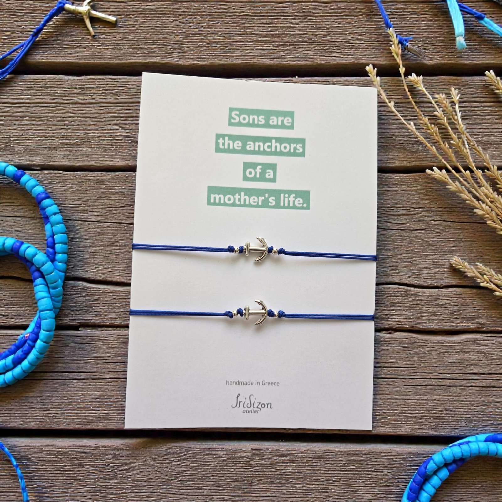 Iridizon σετ βραχιολιών για μαμά και γιο με σύμβολο την άγκυρα