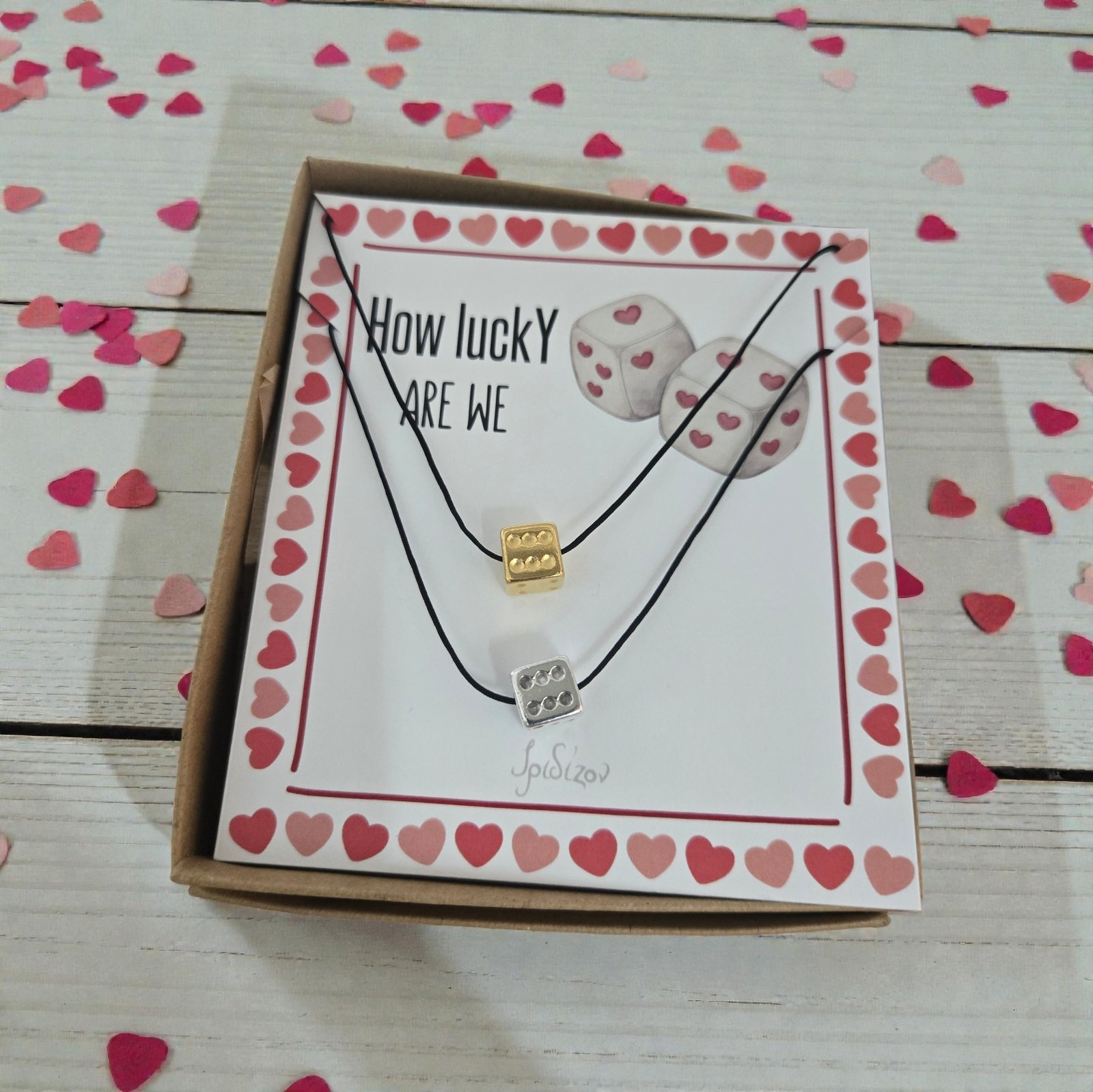 Iridizon σετ κολιέ για ζευγάρι ζάρι