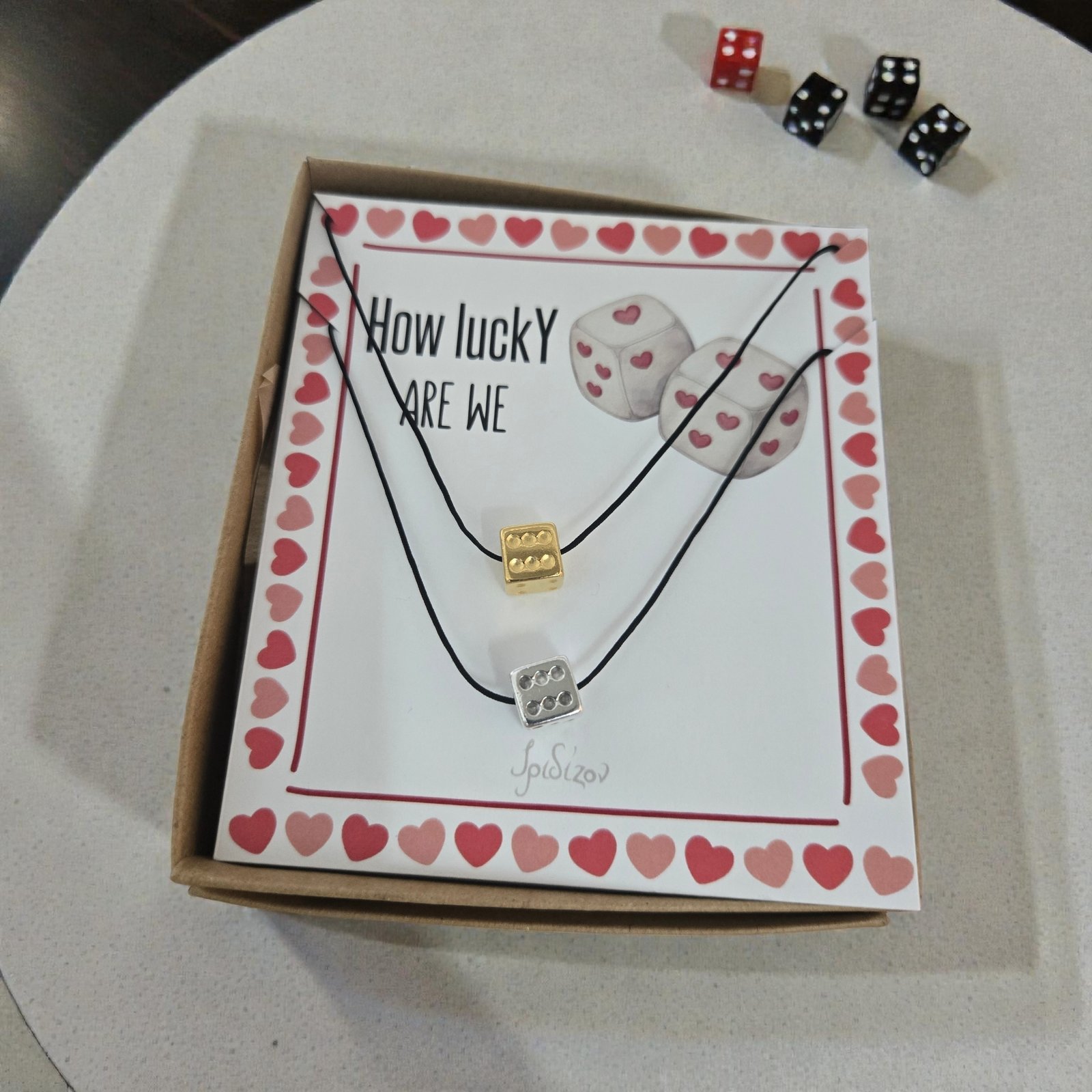 Iridizon σετ κολιέ για ζευγάρι ζάρι