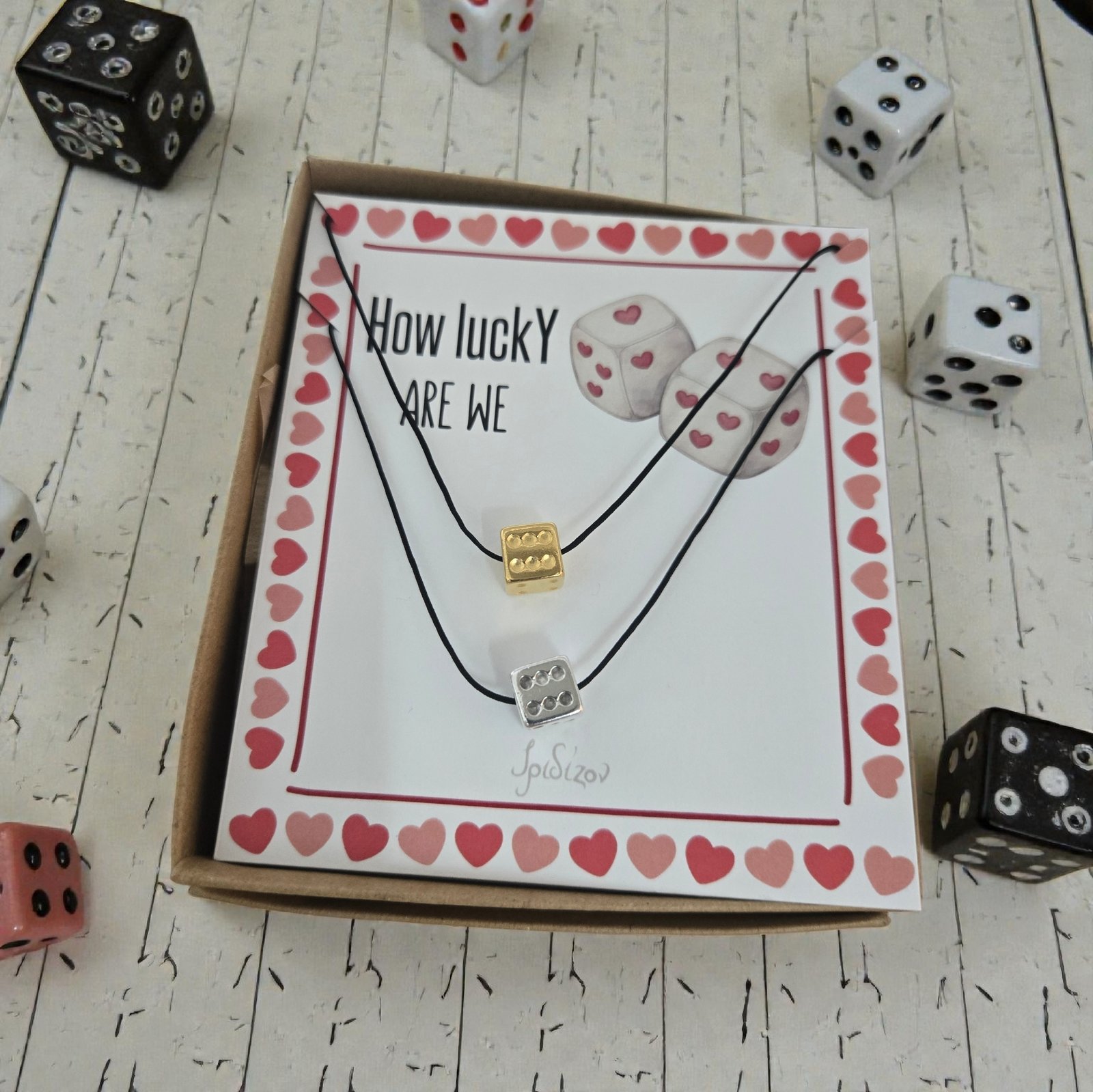 Iridizon σετ κολιέ για ζευγάρι ζάρι