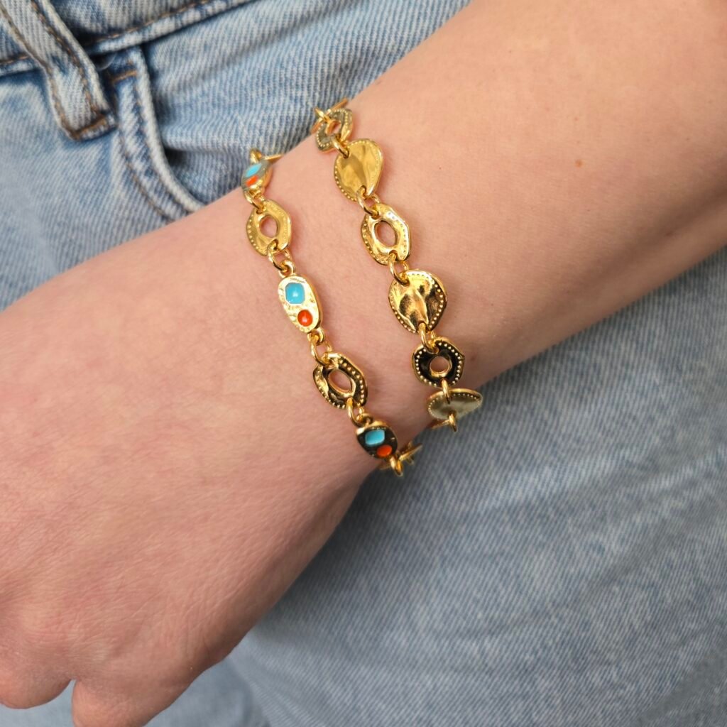 Iridizon βραχιόλι chain links επίχρυσο