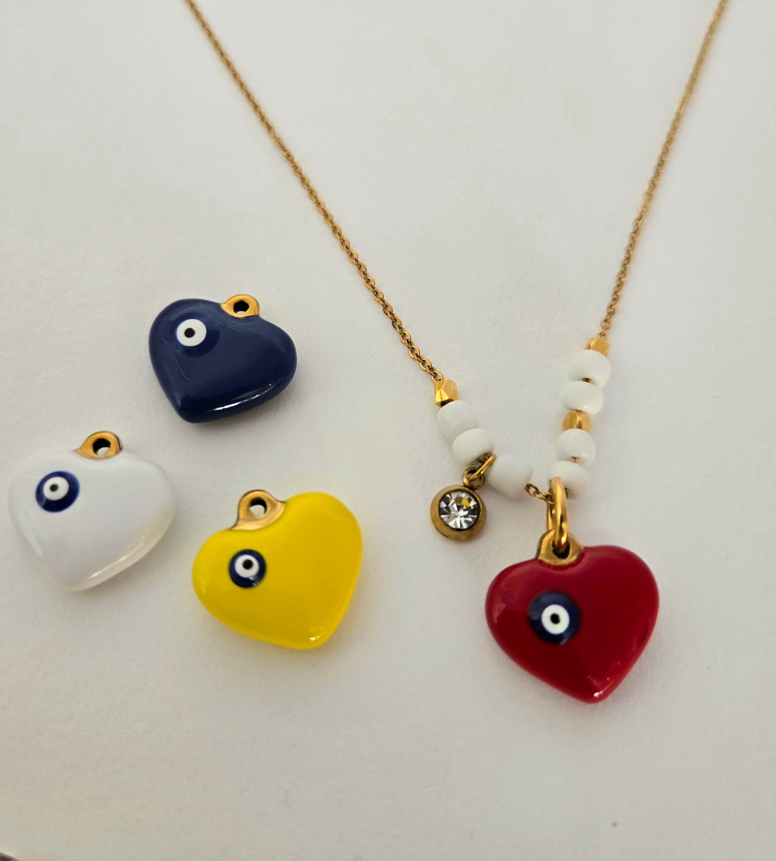 Iridizon κολιέ καρδία με μάτι