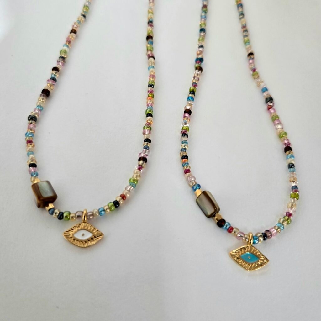 Iridizon κολιέ με μάτι και χάντρες g