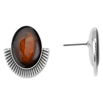 Iridizon σκουλαρίκια οβάλ με σμάλτο s