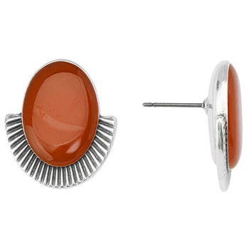 Iridizon σκουλαρίκια οβάλ με σμάλτο s