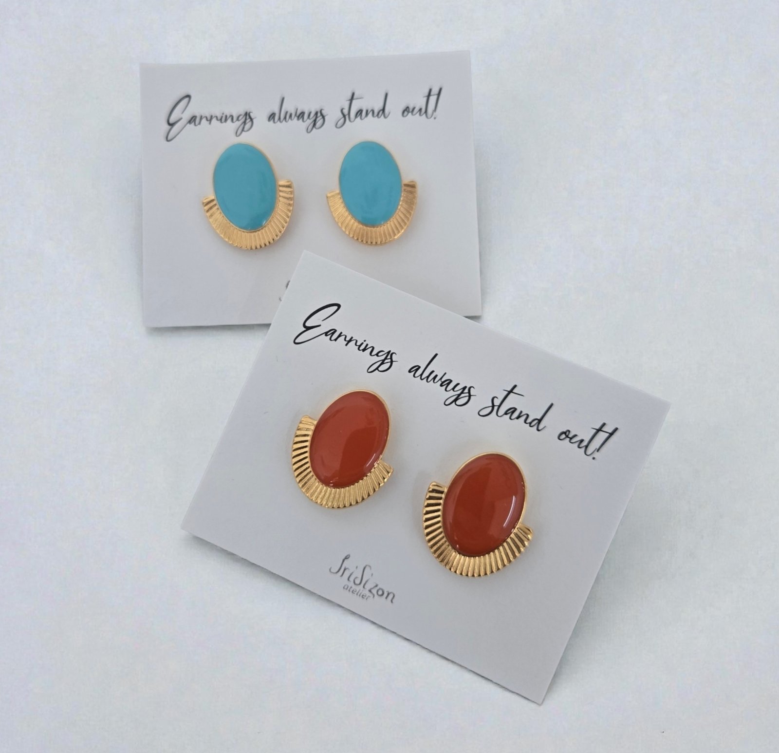 Iridizon σκουλαρίκια οβάλ με σμάλτο g