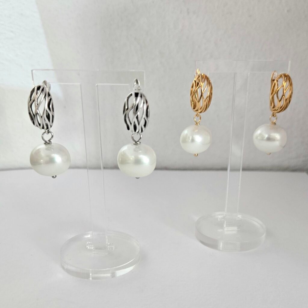 Iridizon σκουλαρίκια φωλιά με πέρλα