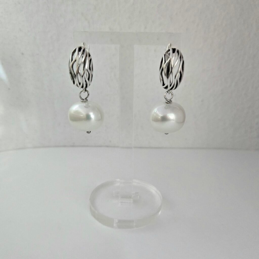 Iridizon σκουλαρίκια φωλιά με πέρλα