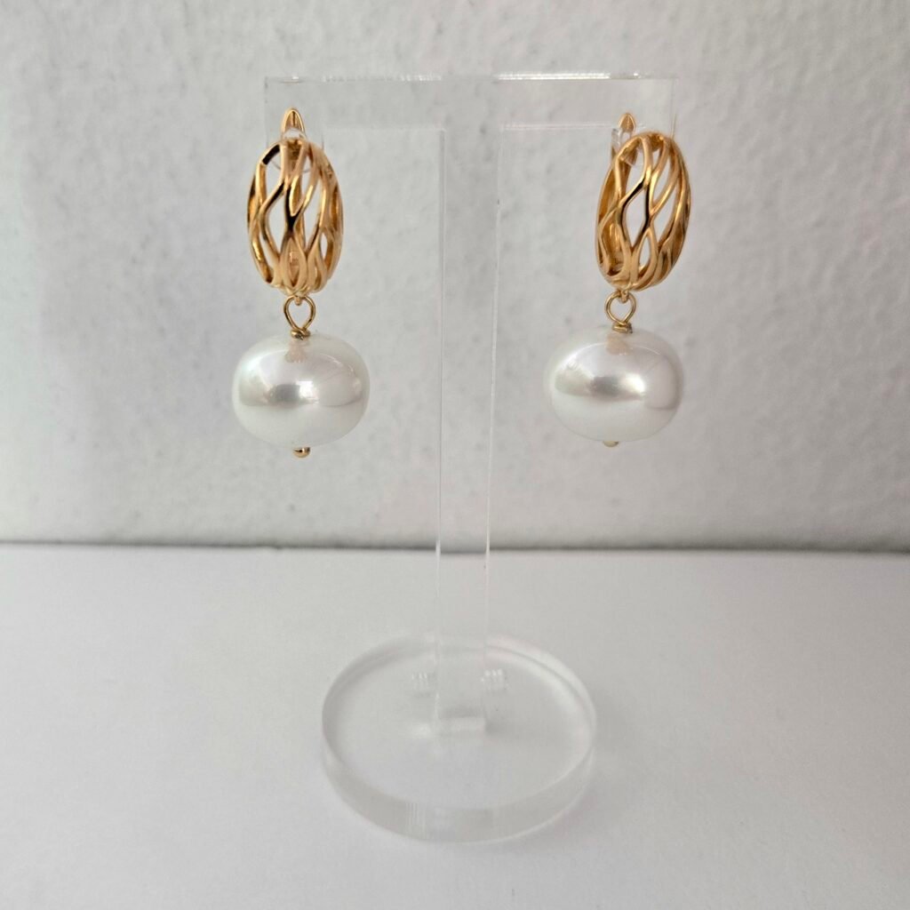 Iridizon σκουλαρίκια φωλιά με πέρλα