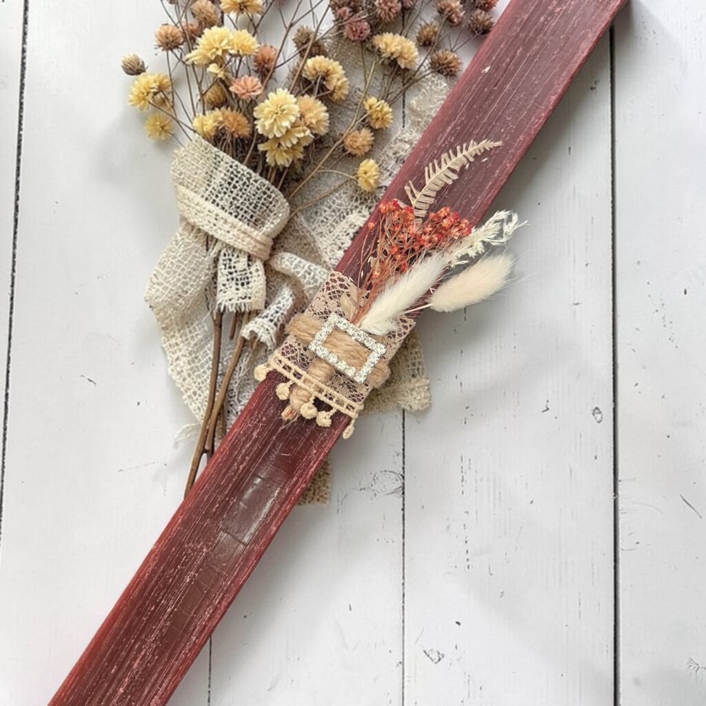 Iridizon λαμπάδα με στρας και αποξηραμένα άνθη