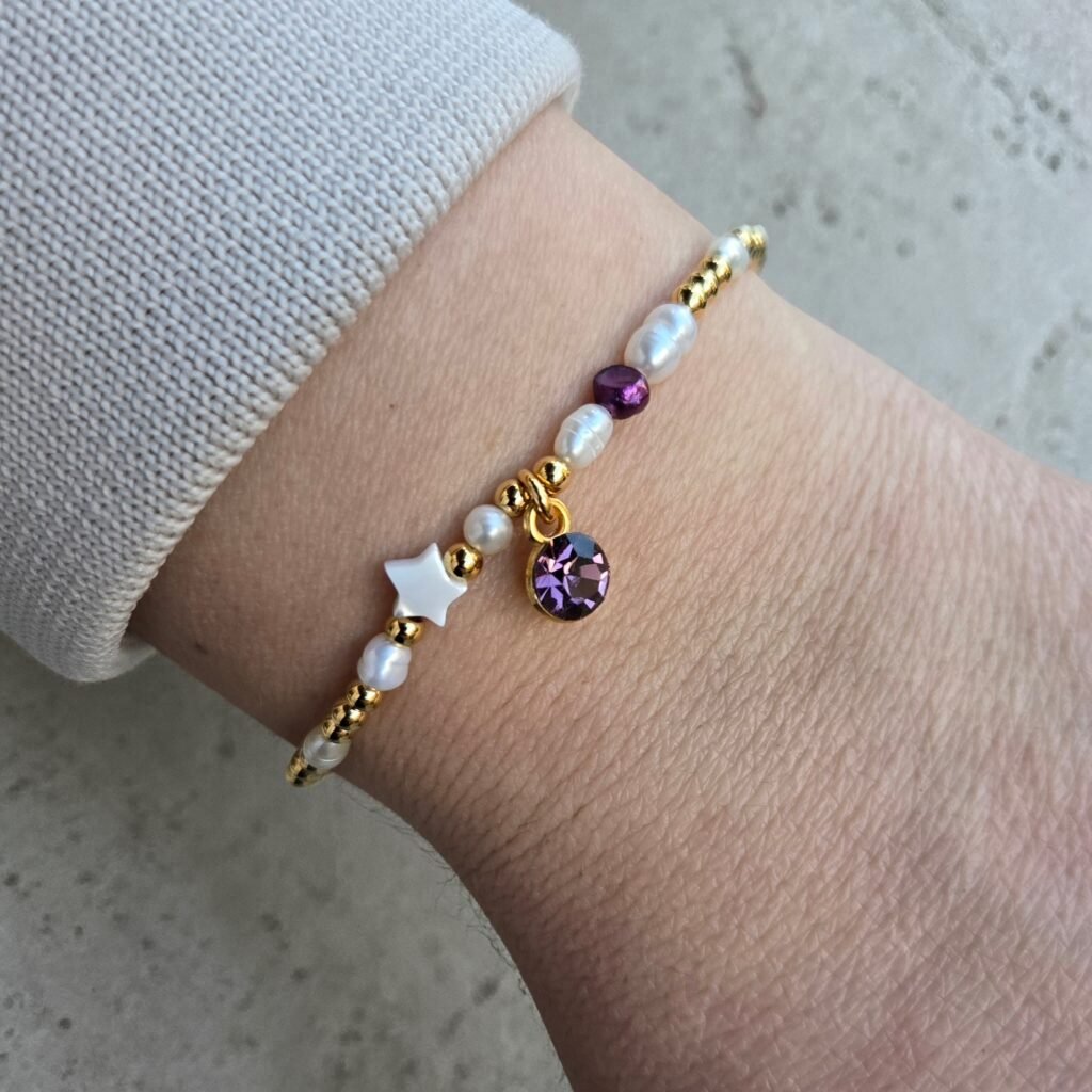 Iridizon βραχιόλι με μωβ κρύσταλλο