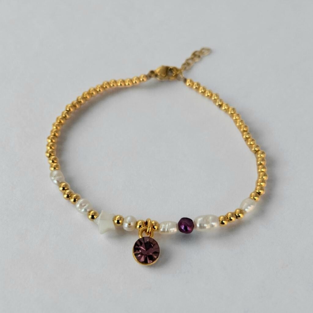 Iridizon βραχιόλι με μωβ κρύσταλλο