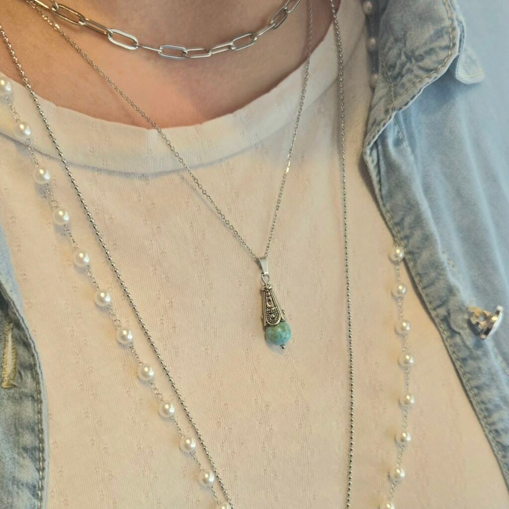 Iridizon κολιέ κώνοι τυρκουάζ