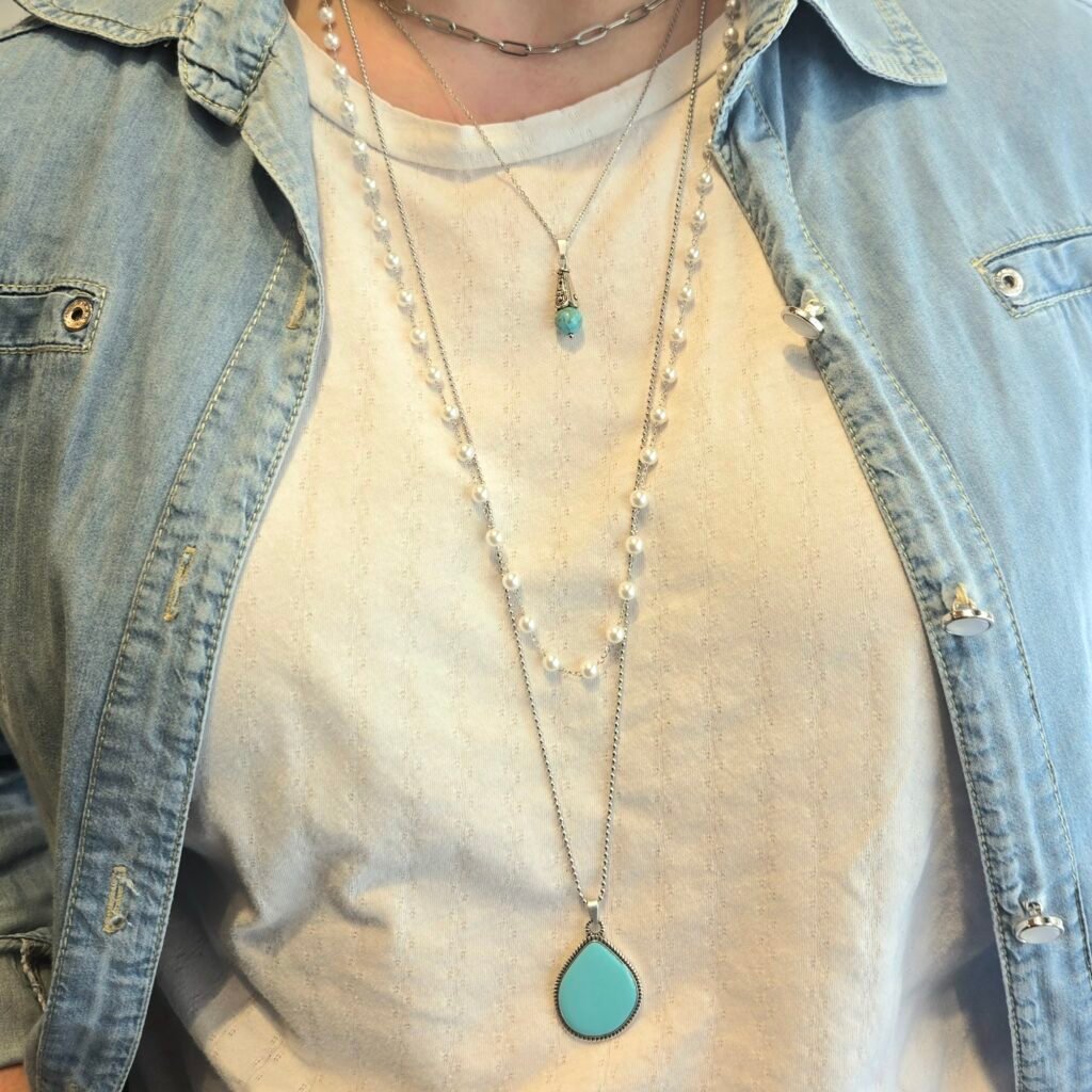 Iridizon κολιέ κώνοι τυρκουάζ