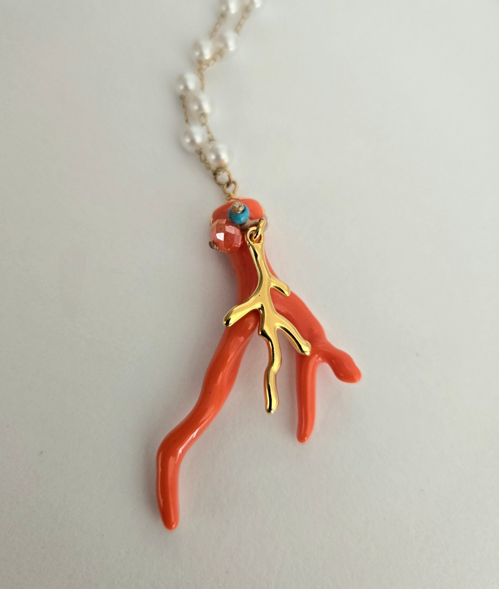 Iridizon κολιέ ροζάριο κοράλι g