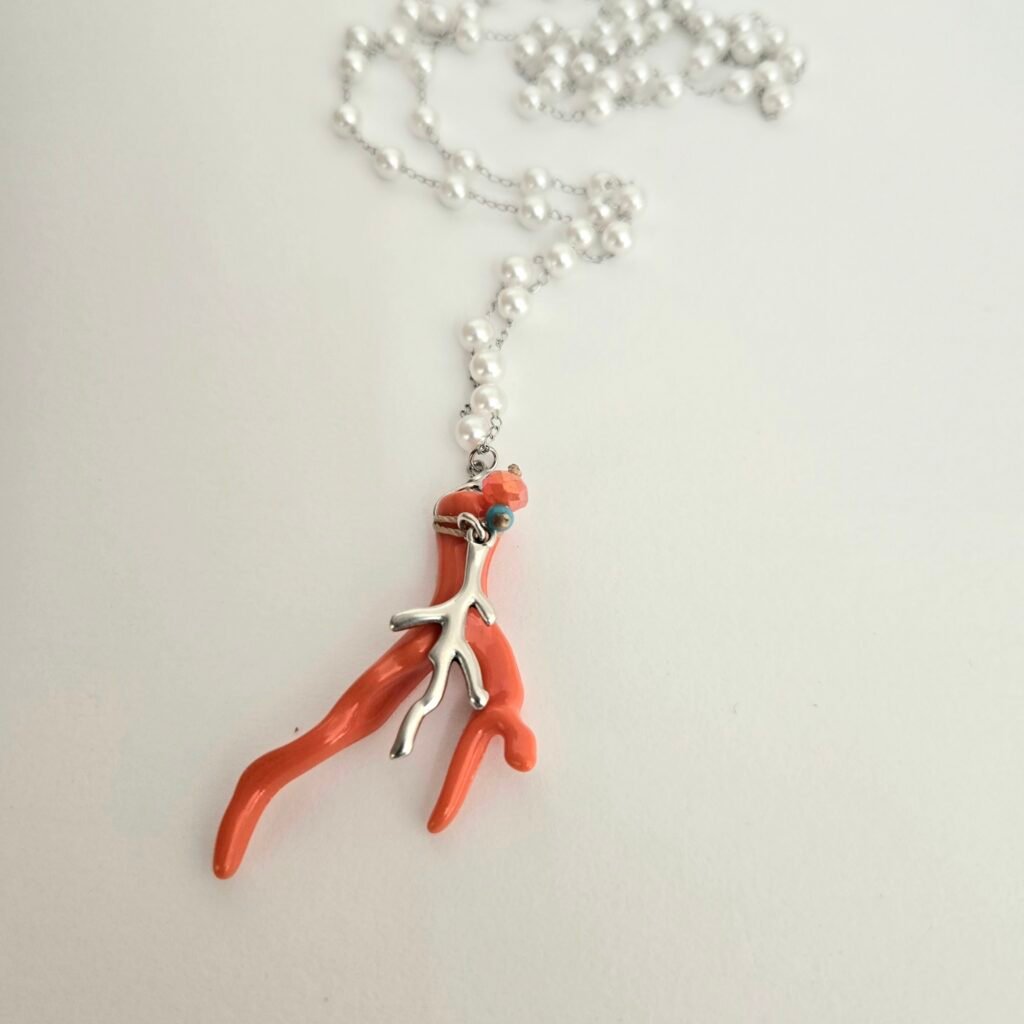 Iridizon κολιέ ροζάριο κοράλι s