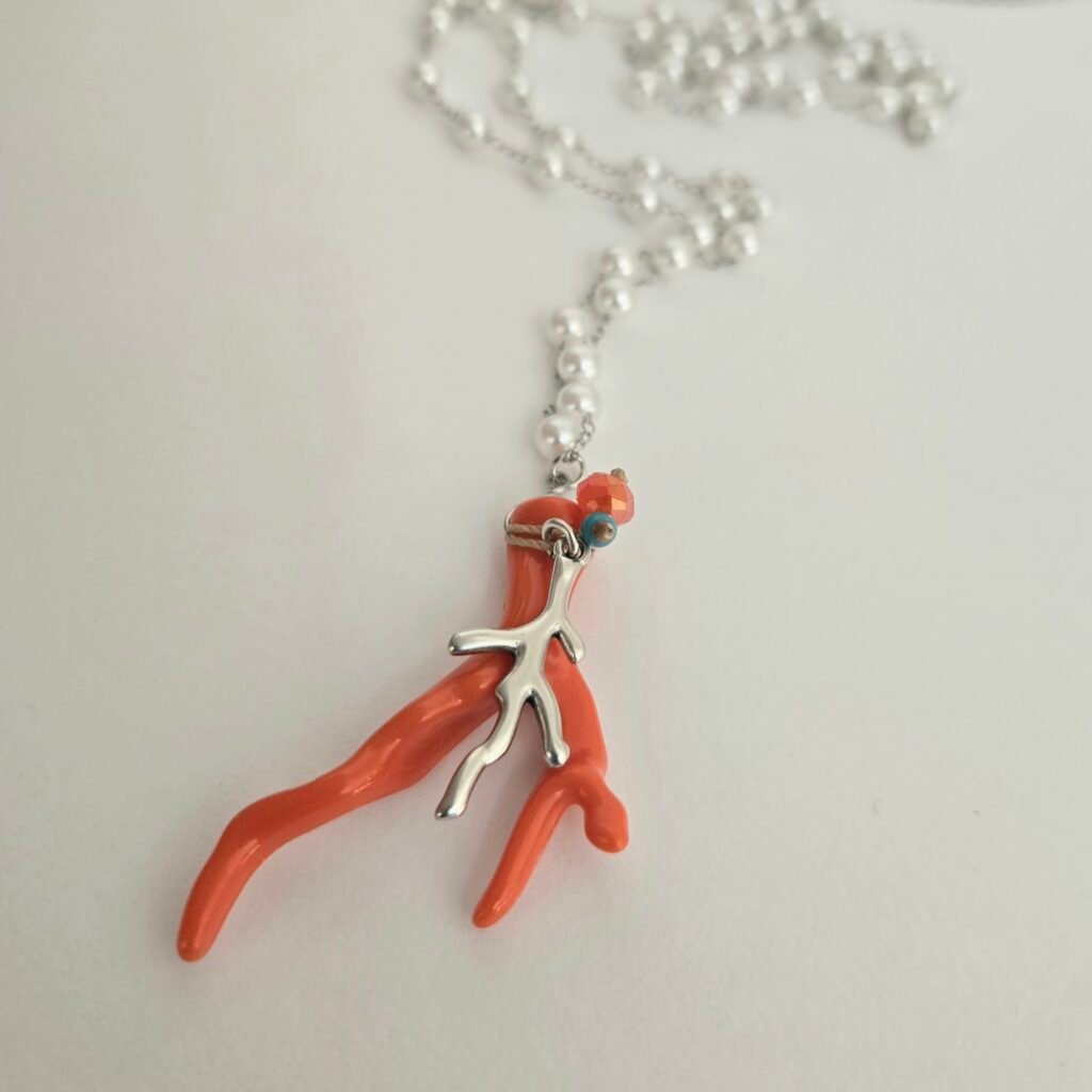 Iridizon κολιέ ροζάριο κοράλι s