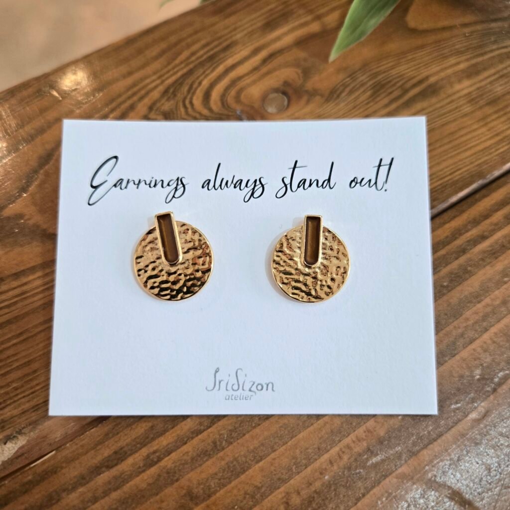 Iridizon σκουλαρίκια disc & enamel line g