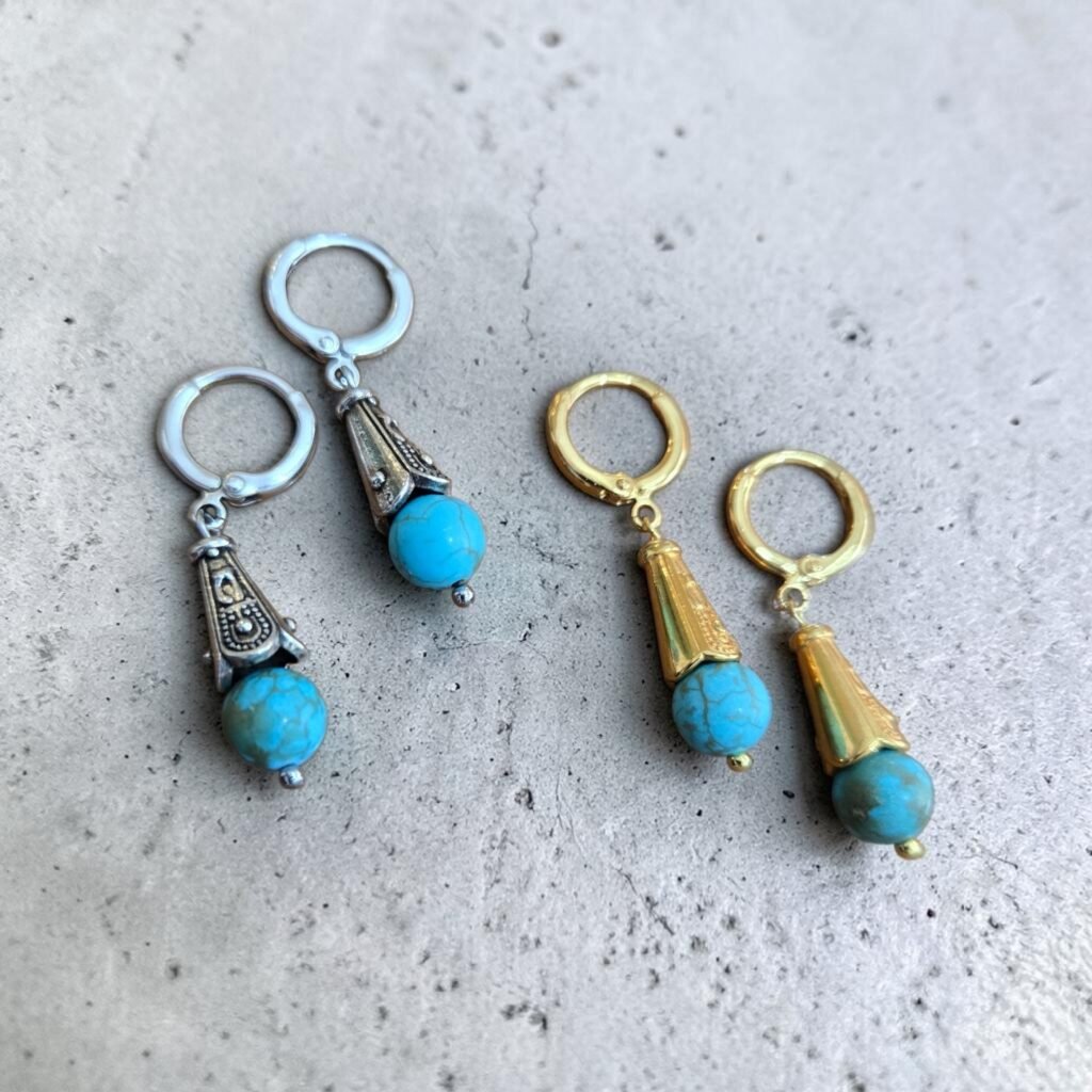 Σκουλαρίκια κώνοι τυρκουάζ